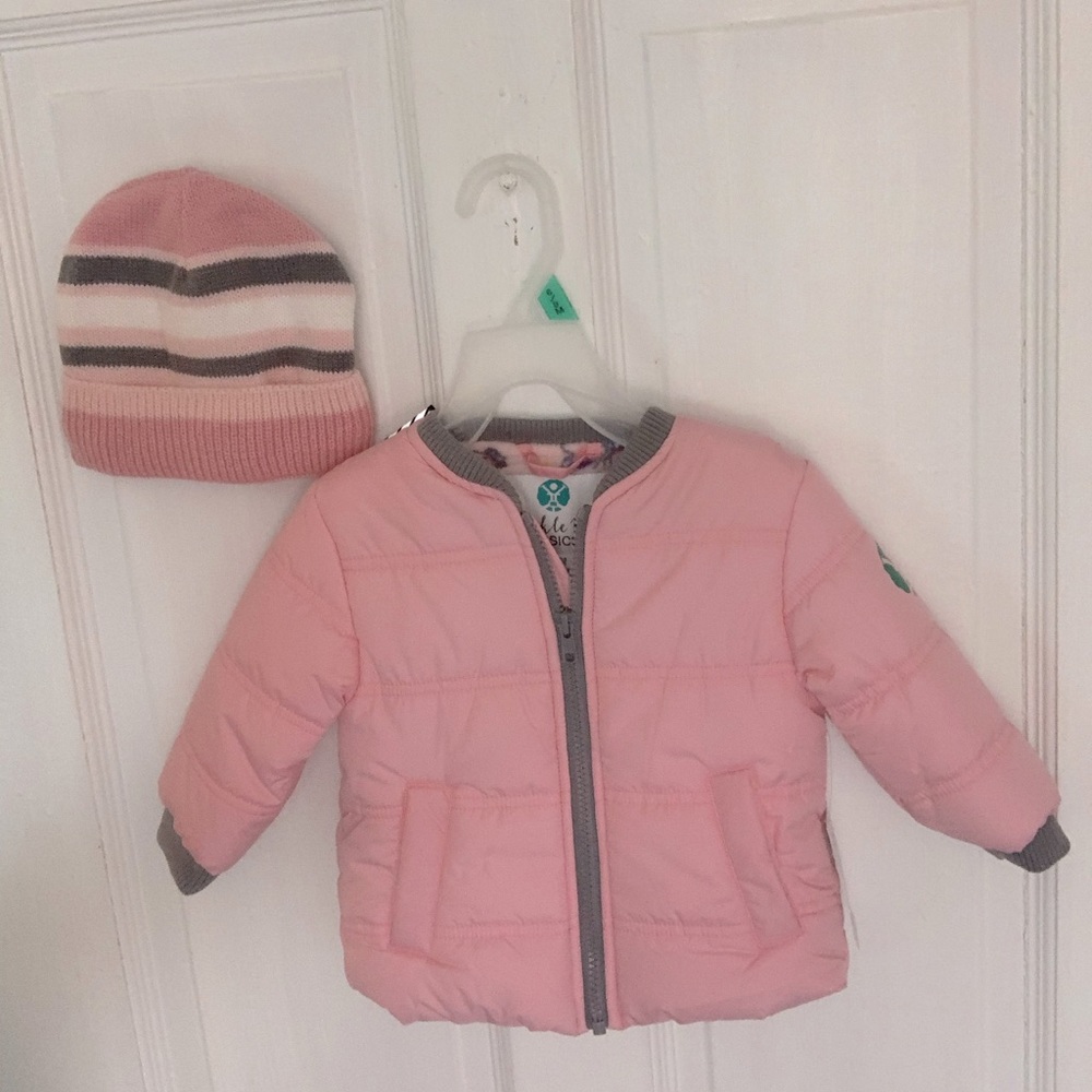 Buckle Me Basics Pink Winter Jacket and Hat, NWT, 6-9 Months